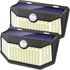 HMCITY Solar Lights Outdoor, 120 LED with Lights Reflector and 3 Lighting Modes, Motion Sensor Wall Lights, IP65
