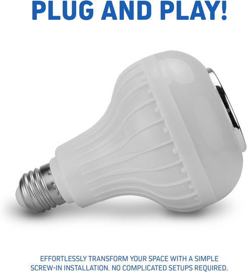 SKYLAR LED Color Changing Light Bulb with Bluetooth Speaker, E26 Standard Socket, 4 Light Modes with Remote Control