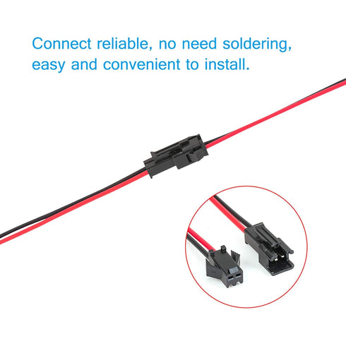 JST SM Connector 40 Pack, VANDESAIL SM 2Pin Jack Plug Male to Female Wire Connector Adapter Electrical Cable for LED Light Strip 20 Pairs 10CM (JST SM 2 Pin Connector)