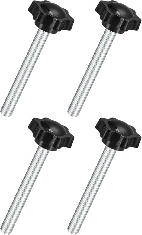 uxcell 4Pcs M10 x 80mm Star Knobs, Plastic Hex Clamping Knob for Umbrella Base Replacement