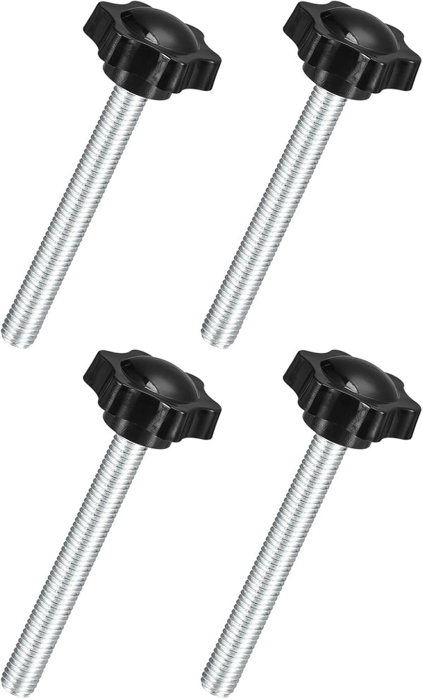 uxcell 4Pcs M10 x 80mm Star Knobs, Plastic Hex Clamping Knob for Umbrella Base Replacement
