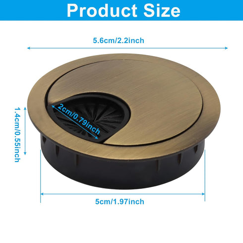 SOVNSG 2 Grommet, 2" Pcs Desk Metal Cable Hole Cover, Wire Cord Organizer, Computer Table Cord Management for Home