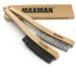 MAXMAN Heavy Duty Wire Brush, Carbon Steel and Stainless Steel for Cleaning Rust, Grill, Paint Removal, 14" Long Beech