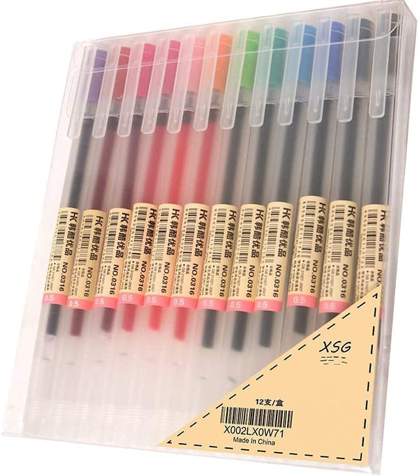 Premium Gel Ink Fine Point Pens, 0.5mm Ballpoint Pen for Japanese Office School Stationery Supply (12 Packs)