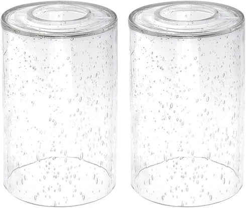 2 Pack Clear Seeded Glass Shade, Cylinder Light Fixture Replacement Globe or