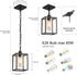 Farmhouse Pendant Light,Black Metal Frame Hanging Light Fixture with Clear Glass Shade Chandelier, Adjustable Chains