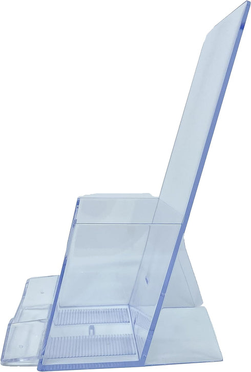 YOUNI (2 Pack) 4" Wide Tri-Fold Brochure with Business Card Holder - Clear Acrylic Counter-top Organizer