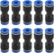 Baomain 10pcs Pneumatic Union Fittings PU-6 6mm Push In Quick Touch to Connect Tube