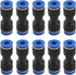 Baomain 10pcs Pneumatic Union Fittings PU-6 6mm Push In Quick Touch to Connect Tube