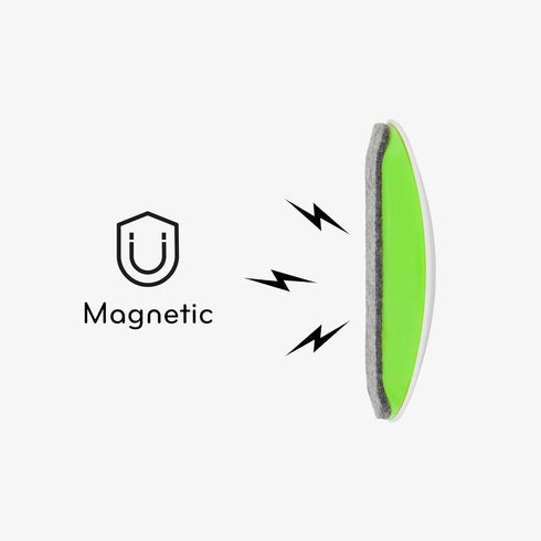 U Brands Magnetic Dry Erase Board Felt Eraser, 4.5"x2.25"x1", Lightweight Modern Design in White and Green