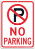 No Parking Sign with Symbol, 14 x 10 Inches Reflective Aluminum, UV Protected, Weather Resistant, Easy to Mount