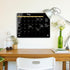 Okydoky 12" x 16" Glass Dry Erase Whiteboard, Black Glass Monthly Calendar for Home, School, Office