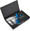 MaxGear Heavy-Duty Metal Business Card Holder - Slim Stainless Steel & ABS Case with Black Titanium Coating