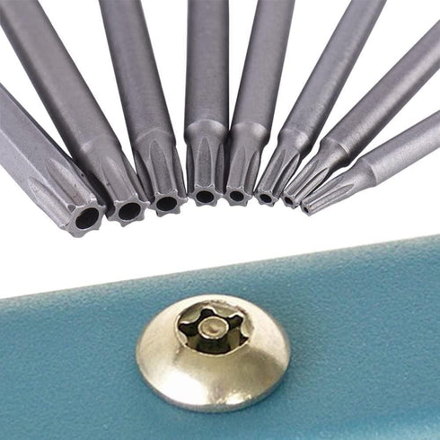 Fongmore 8PCS 100mm S2 Set 1/4 Inch T8 T10 T15 T20 T25 T27 T30 T40 Steel Torx Security Head Screwdriver Drill Hex Shank