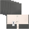 Better Office Products Gray Paper 2 Pocket Folders - 50 Pack, Letter Size, Matte Texture with 3 Metal Prong Clips