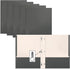 Better Office Products Gray Paper 2 Pocket Folders - 50 Pack, Letter Size, Matte Texture with 3 Metal Prong Clips