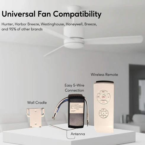 Ironsmith Lighting Products 3-in-1 Ceiling Fan Light Timing & Speed Remote Universal Ceiling Fan Remote Control Kit