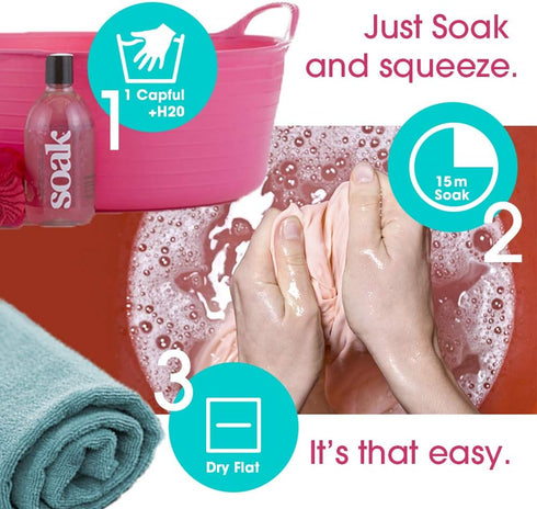 Soak Laundry Soap – No Rinse, Plant Derived Hand Wash Detergent, 375 ml / 12 fl. oz, 75+ Washes (Pineapple)