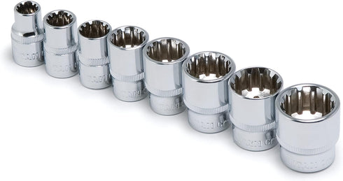 8-Piece 3/8-Inch Drive SAE Spline Socket Set Titan 15203