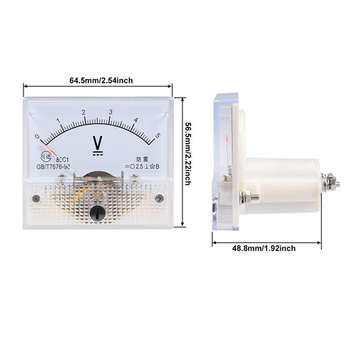uxcell DC 0-5V Analog Panel Voltage Gauge Volt Meter 85C1 with 2.5% Error