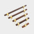 2-1/2" (2-1/2" MFYS Wood Drawer Pulls Knobs Brushed Brass Cabinet Knobs Pulls Walnut Handles for Dresser Hardware Hole