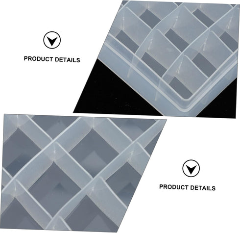 Mobestech Plastic Storage Box, 5.59X5.59X1.97 inches, Portable Sample Vial Case for Labs Storage