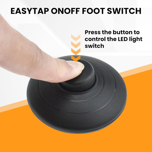DALQUIS 4 Pcs Floor Foot Switch, Round Black Inline Foot Pedal, Floor Lamp Foot Switch for Floor Lamp On-Off Control