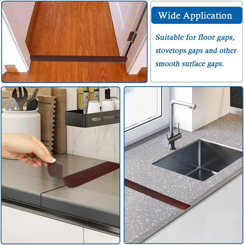Floor Transition Strip, Self Adhesive Flooring Cover Strips, 2" Wide Vinyl Floor Flat Divider Strip, Elegant Wood Grain