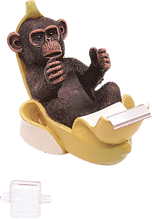 Monkey in a Banana Peel Tape Dispenser, Funny Animal Office Supplies, Unique Desk Accessory, 5.25 Inches