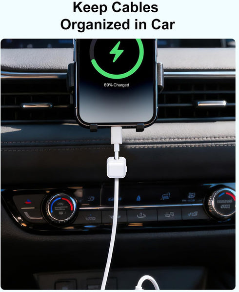 Art3d 8 Pack Magnetic Cable Clips, White Cable Management Accessories, Cord Smooth Adjustable & Adhesive Backing Cord