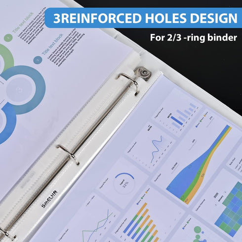 Sheet Protectors for 3 Ring Binder, 600 Page Capacity, 8.5" x 11", Upgraded Thick Material, Top Loading