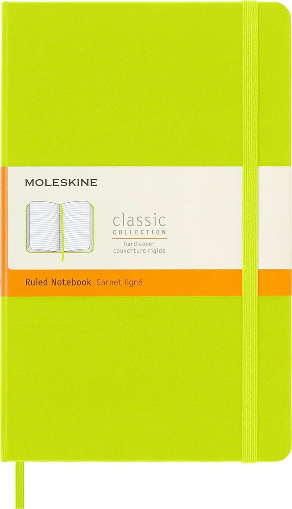 Moleskine Classic Notebook, Hard Cover, Large (5" x 8.25") Ruled/Lined, Lemon Green, 240 Pages