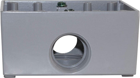 Sigma Electric 14357 1-Inch 3 Hole 2-Gang Box, Gray