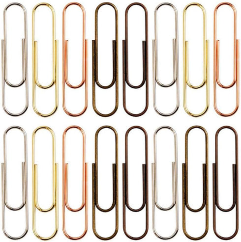 Rurili 50 Pieces Metal Paper Clips, 50 mm, Bronze for Office, School, and Personal Use