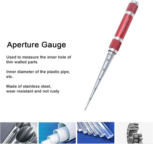 16.5mm Aperture Tapered Hole Ruler Stainless Steel Inner Hole Diameter Measuring Tool