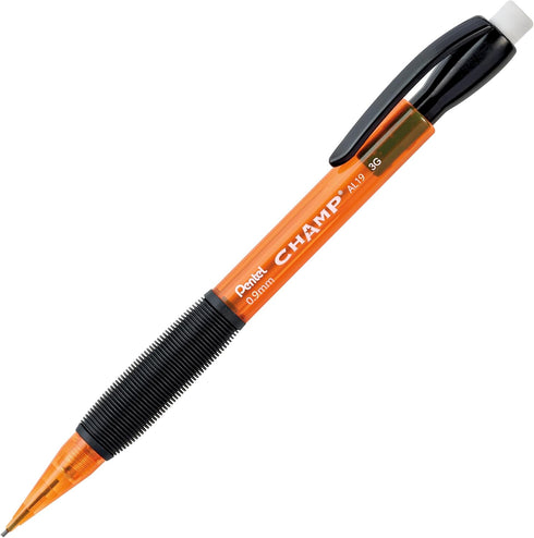 Pentel CHAMP Mechanical Pencil, 0.9mm, Tinted Orange Barrel, Box of 12 (AL19F)