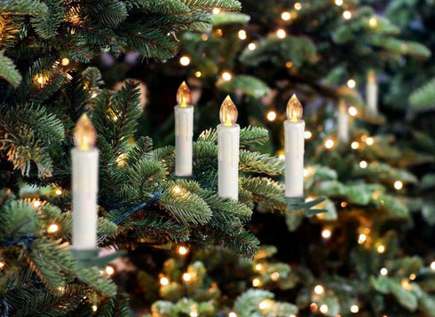 LEEHON 4 Inches ,Set 10 Houdlee LED Flameless Taper Candles with Remote Control and Removable Clips ,Flickering
