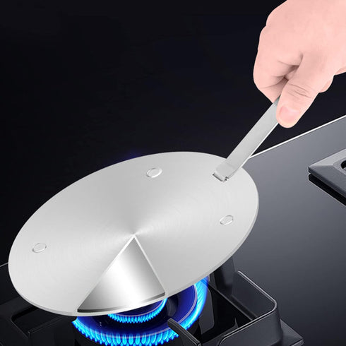 Heat Conduction Plate for Gas Stove, Stainless Steel Induction Adapter with Removable Handle, 6.3 Inch