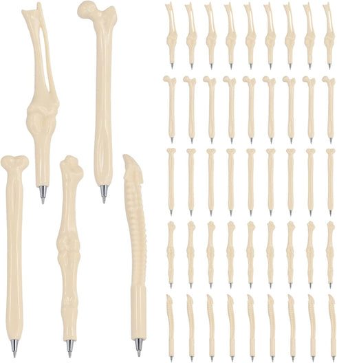 Lnrueg 50 PCS Bone Ballpoint Pens, Skeleton Finger Ballpoint Pens, Bone-shaped Pen Bulk, Novelty Nursing Pen, 0.5mm Black Ink Ballpoint Pen for Doctors, Nurses, Students, Halloween Party Favor by Lnrueg