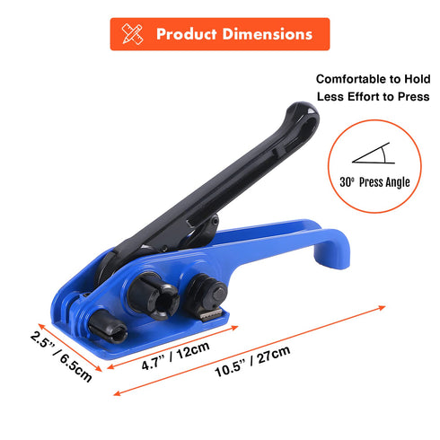 Heavy Duty Poly Strapping Tensioner & Cutter Manual Banding Tools for 1/2" -3/4" Width Polyester Polyproplyn Strap