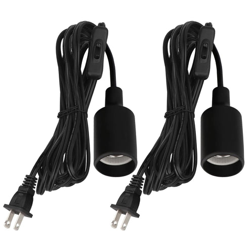 Zevnico 2 Pack Pendant Light Cord Socket, 15ft E26 Hanging Lamp Socket with