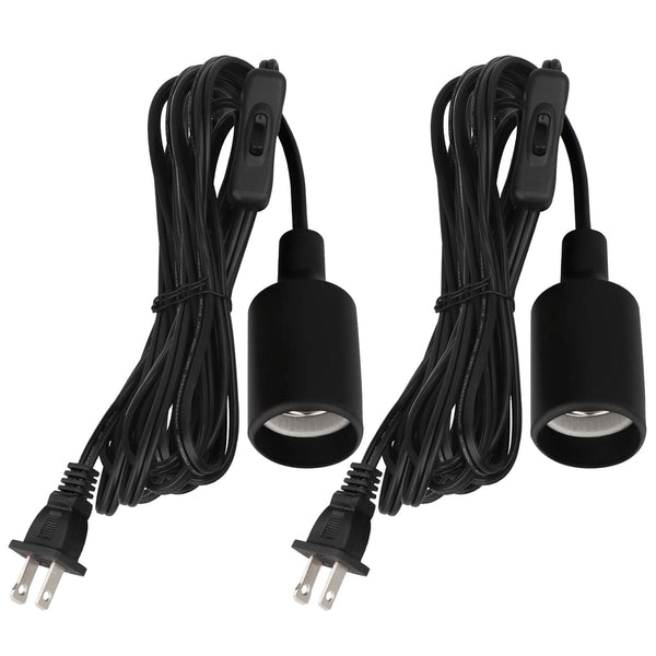 Zevnico 2 Pack Pendant Light Cord Socket, 15ft E26 Hanging Lamp Socket with