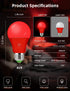 Bulbs E26 A19, 9W (4 Packs) Red Light for Sleep with Remote Control, LED Blue Light Blocking for Sleep Therapy, Baby