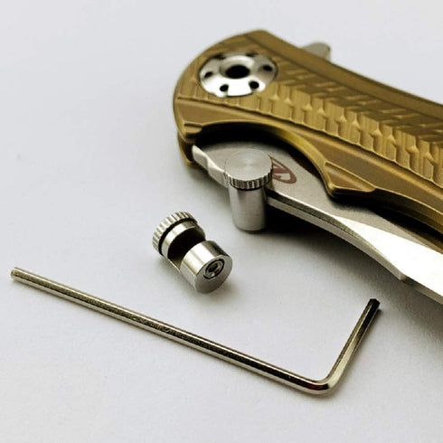 edcfans 3 Pack Thumb Stud Replacement for Buck 110 Knife with Hex Wrench (Black+Sliver+Brass) by edcfans