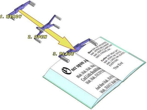 Portable Book Page Holder for Hands-Free Reading in Bed, on The Go, Treadmill & Exercise Bike