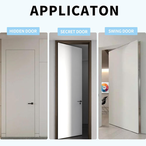 ZXFUTURE 360 Door Pivot Hinges Heavy Duty Pivot Hinge for Wood Door, Stainless Steel Hidden Door Hinge for Secret Door