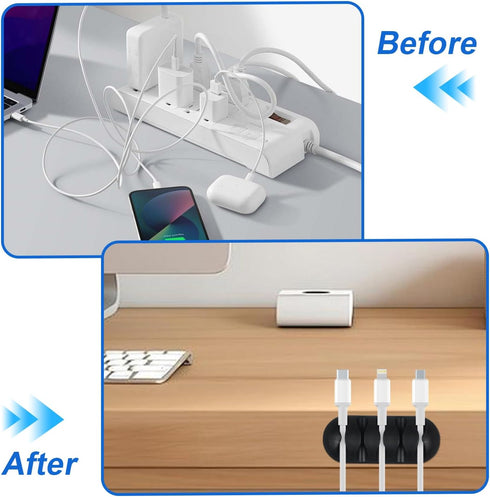 ZHJISHGUO 12-Pack (12 Pcs-1 Cable Clips, Self-Adhesive Cord Organizer Wire Holder for Desk, Wall, Car, Office