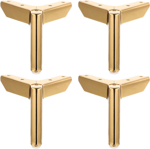 Zerodeko 4pcs Metal Furniture Support Legs Triangle Iron Cabinet Feet 100mm Titanium