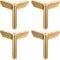 jojofuny 4pcs Titanium Plated Metal Furniture Support Legs 100mm Triangle Iron Sofa