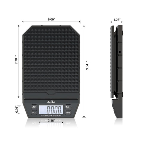 Digital Postal Table Scale, 66LB*1g, Net Weight Counting Weighing with AC Adapter or Battery, LCD Screen